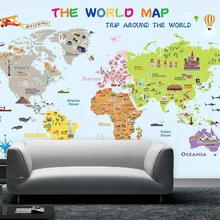 Beibehang обои на заказ 3D персональный мультфильм карта мира фото детская комната спальня обои фон Настенные обои