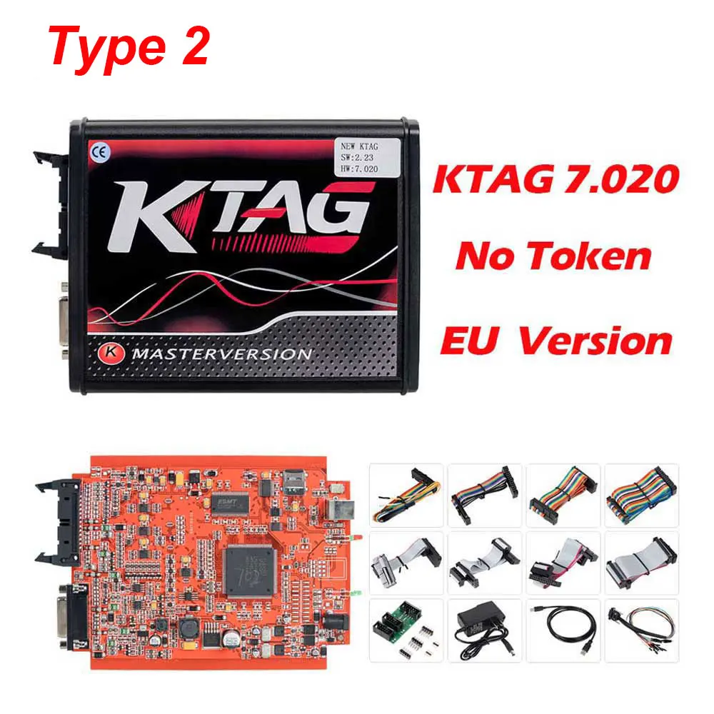 Онлайн Kess V2.47 ЕС красный Kess V5.017 OBD2 менеджер Тюнинг Комплект KTAG V7.020 Kess V2 5,017 BDM Рамка K-TAG 7,020 ECU программист - Цвет: Type 2 ktag 7.020