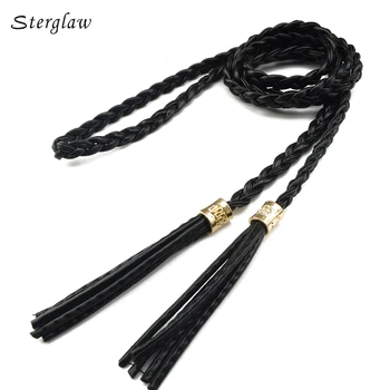 

Hot Woven chain waist female belt with tassels ceinture femme 2020 casual women belts luxury brand braided rope belt riemen J107