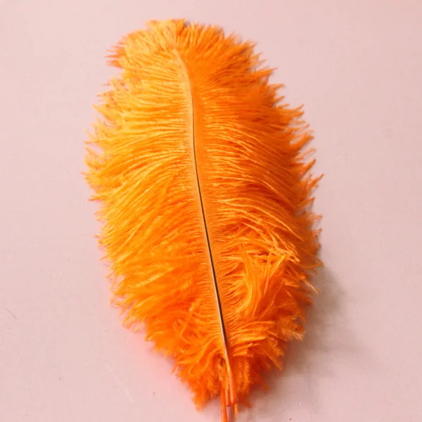 Оранжевых страусиных перьев 15-75 см 6-30 дюймов карнавальный Декор праздничные Свадебные украшения натуральный страусовый перо для поделок