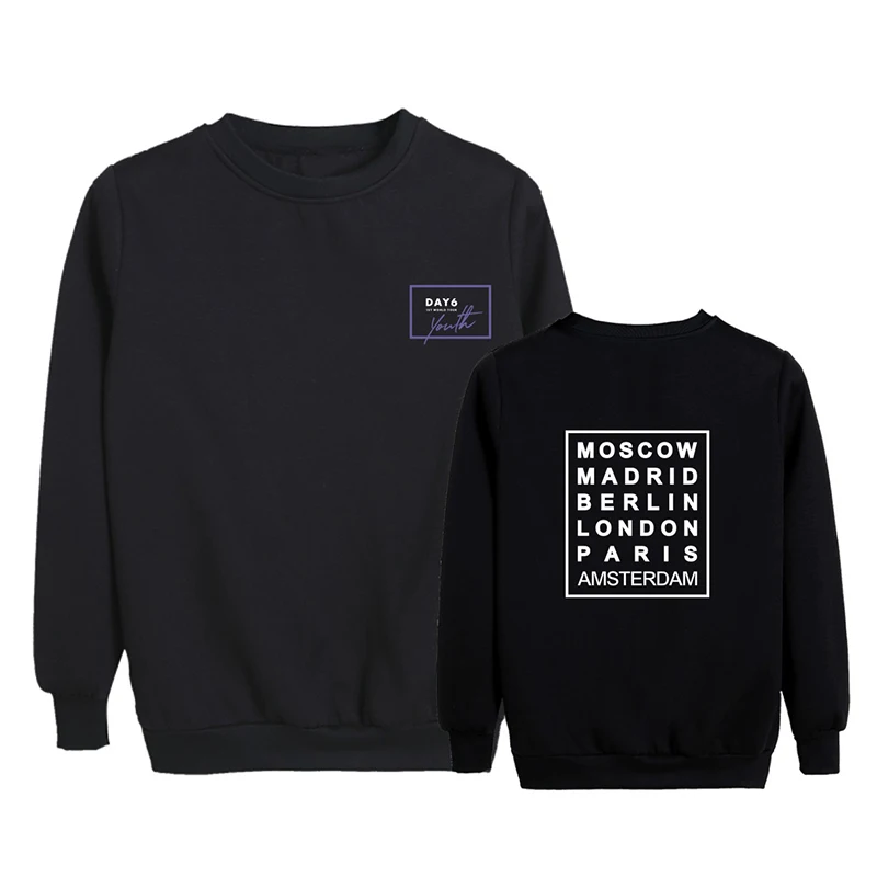 

KPOP DAY6 Youth in EUROPE Album Tour Round Neck Hoodies Long Sleeve Tops Pullovers Sweatshirt PT1042