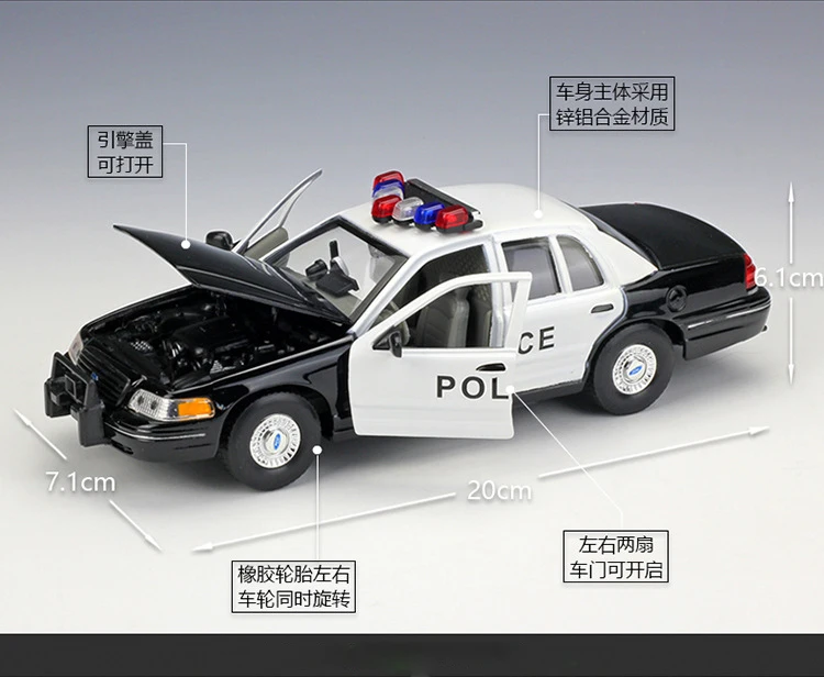 WELLY 1:24 Масштаб высокий симулятор Ford Crown Victoria Nypd полиция \ такси Модель автомобиля игрушки литые автомобили Металл мальчик игрушки коллекция