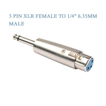 

Connector Jack Lead Mic Microphone Audio Stereo Adapter 1pc XLR 3 Pin Female Jack to 1/4" 6.35mm Mono Male Plug Audio Adapter