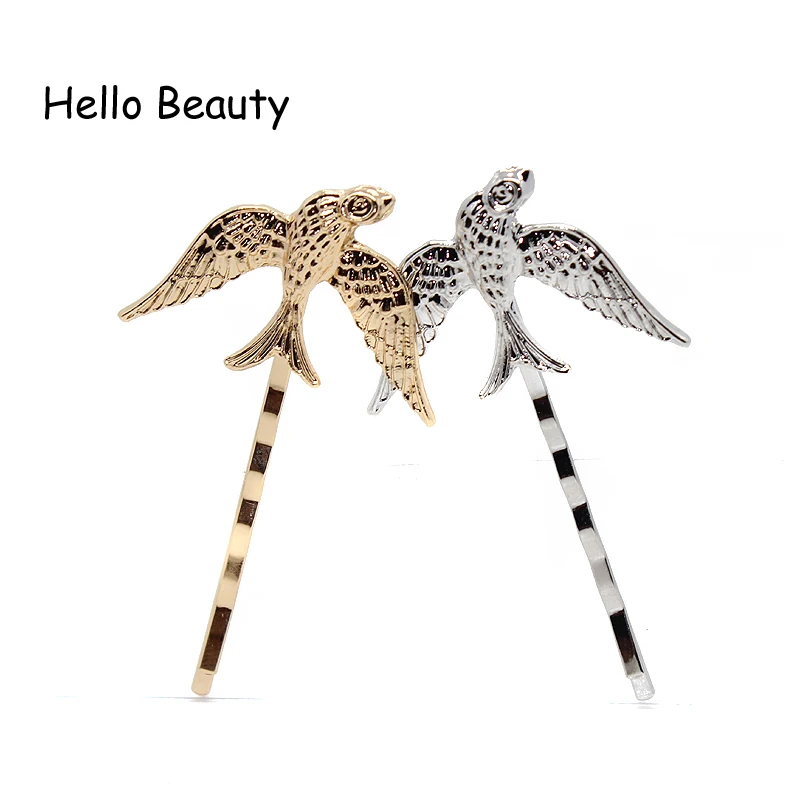 

12 PCS Fashion Hair Accessories Hairwear Gold Silver Metal Bird Hair Clip Fancy Animal Hairpin Barrette For Women Girls
