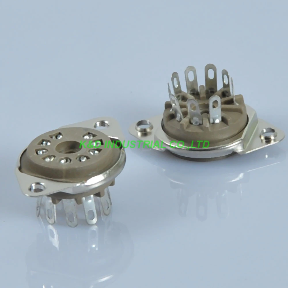 

2pcs Brown 9pin vacuum tube socket Beltons Audio Preamp Valve ECC82 12AX for Tube Amlifier
