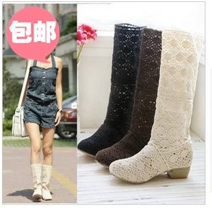 

2014 New Casual Boots Knitted Mesh Hollow Spring And Summer Women's Boots Em6094