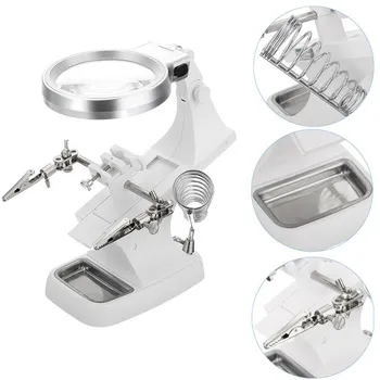 

Multi-functional Welding LED Magnifier 3X/4.5X magnifying glass Alligator Clip Holder Clamp Helping Hand Soldering Repair Tool