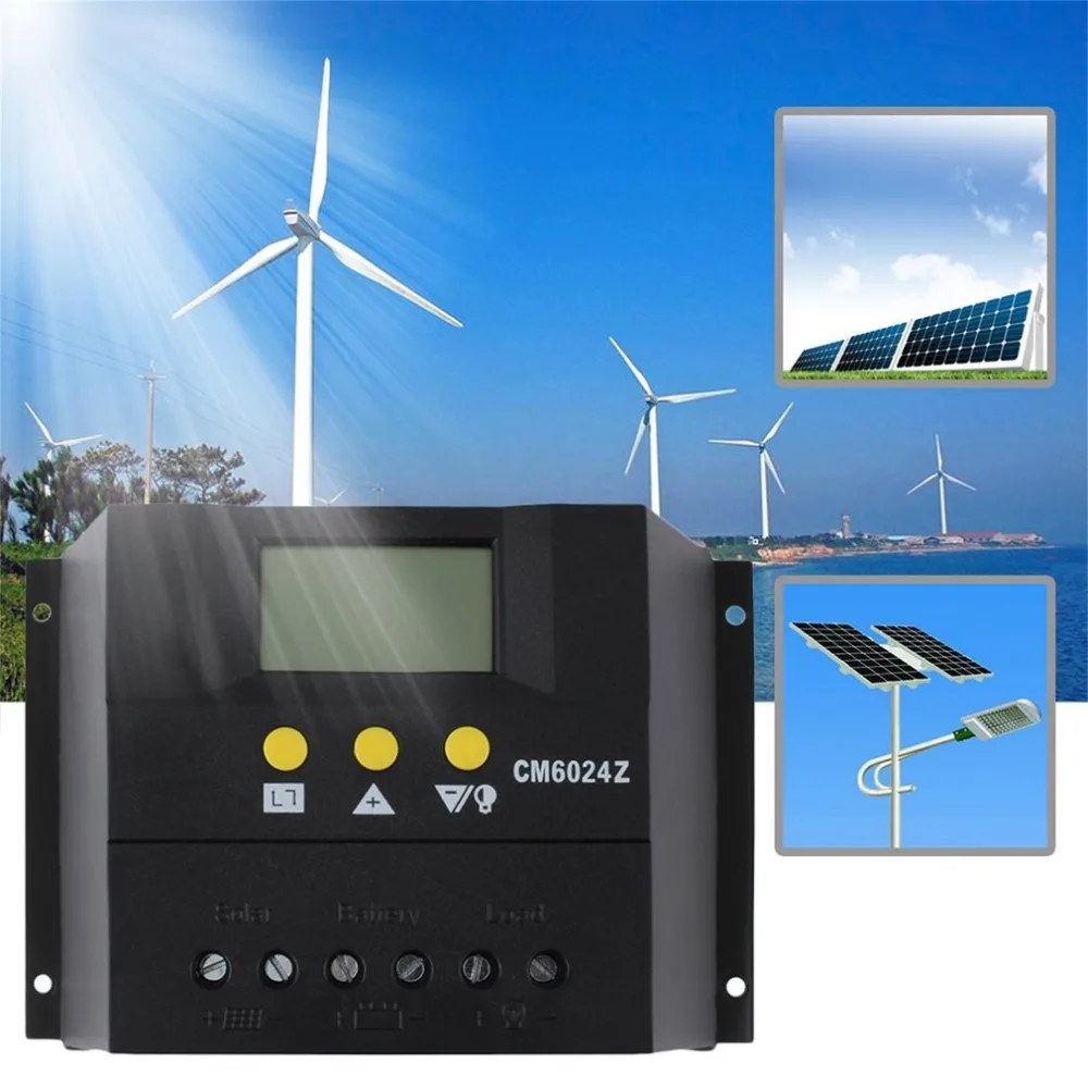 

1 pc Intelligent PWM charge mode PY6024Z 60A 12-24V Solar Regulator Solar Charge Controller LCD Solar Genetator Voltage Control