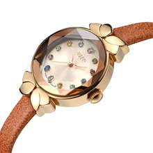 Lady Wrist Watch Quartz Woman Hours Best Fashion Dress Korea Bracelet Brand Leather Multicolored Crystal Knot Julius Box 627