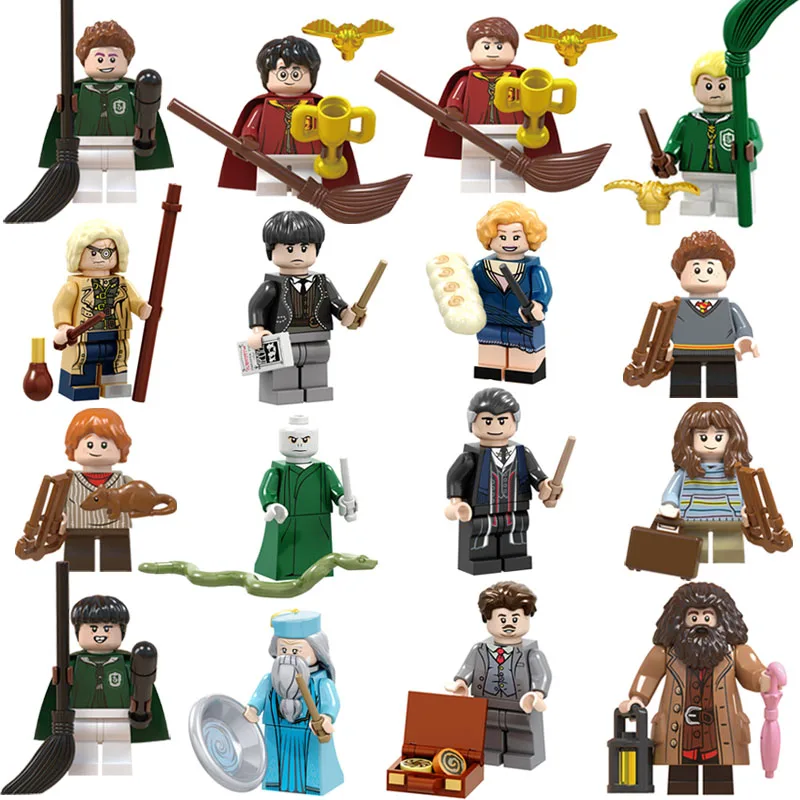 

Harry Potter Hermione Dumbledore Voldemort Hagrid Ginny Ron Mini Action Figure Toy Building Block Brick Compatible with lego