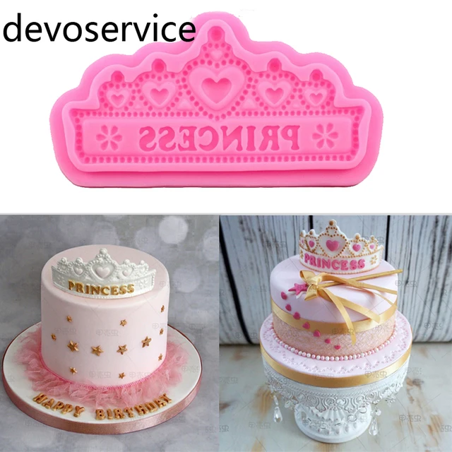 Princess Crown Silicone Cake Molds Wedding Border Fondant Princess Crown Silicone Cake Molds Wedding Border Fondant Decorating Tools Cupcake Chocolate Gumpaste Moulds
