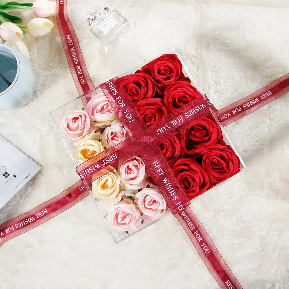 

2018 LUGUNU Acrylic Flower Box 1 9 16 Frame Rose Box Flowerpot Gift Pot Valentine's Day Gift Christmas Gift Love Boxes