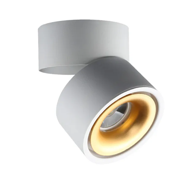 3 Вт/7 Вт/10 Вт/12 Вт/15 Вт светодиодный потолочный светильник с регулируемой яркостью, складной и вращающийся на 360 градусов COB настенный светильник для коридора - Цвет корпуса: White-Golden Ring