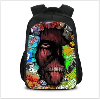 

New Attack on Titan Backpack Anime Jiyuu no Tsubasa Eren Jaeger nylon Schoolbags Fashion Unisex Children satchel