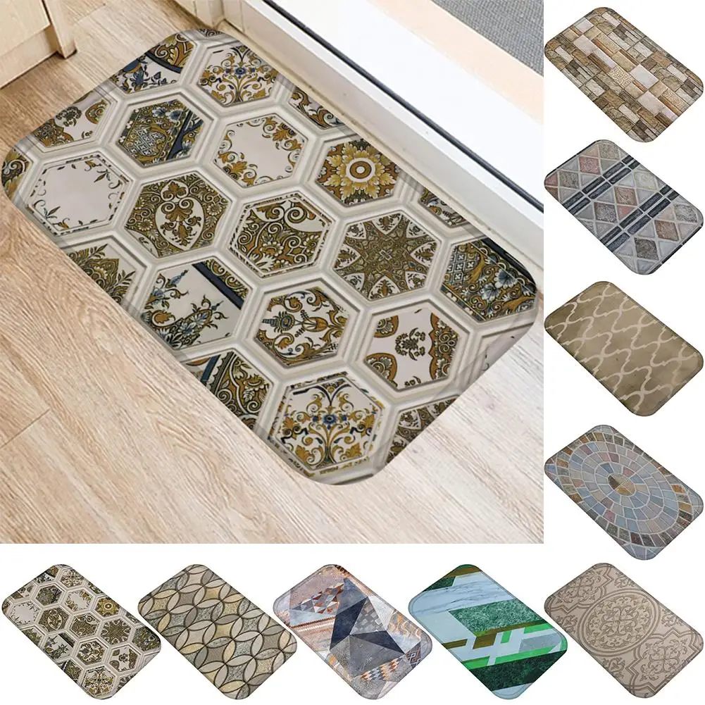 

1Pc Geometric Pattern Living Room Anti-Slip Door Mat Entrance Rug Bathroom Carpet