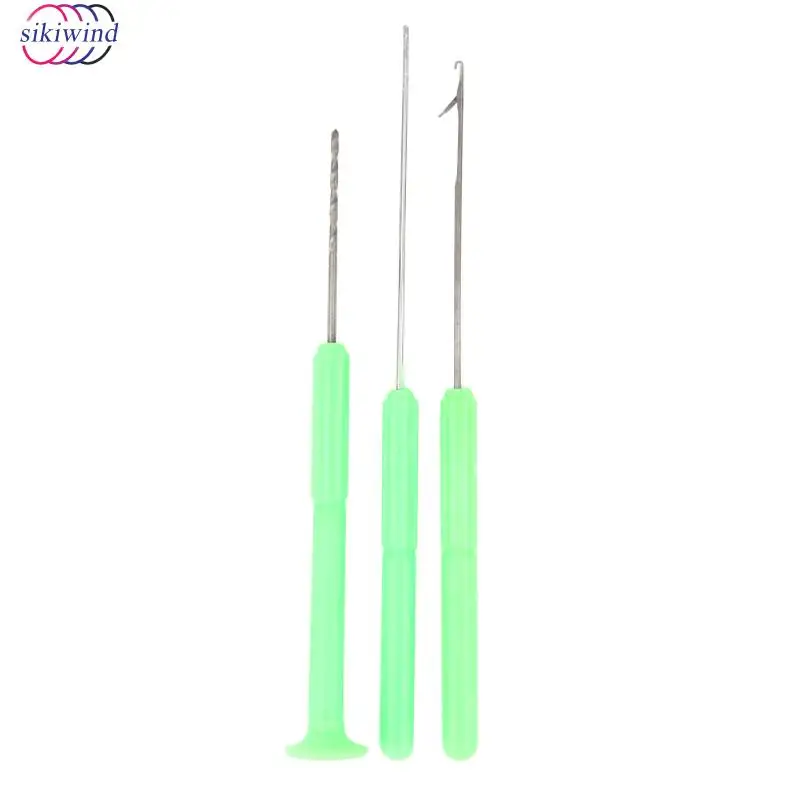 

3 in 1 Combo Set Carp Fishing Rigging Bait Needle Kit Tool Set Fish Drill Pesca Tackle Rigging Tool Kit (Hook+Stringer+Drill)