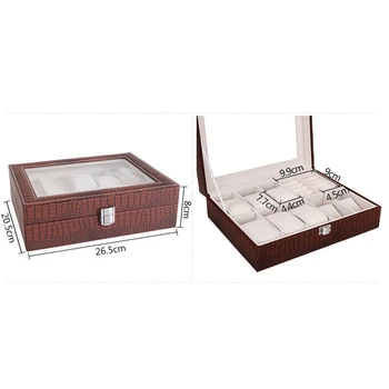 

Leather Multi-grid Jewelry Box Girl Earrings Plate Multi-function Jewelry Storage Box Large-Capacity for Necklace Bracelet
