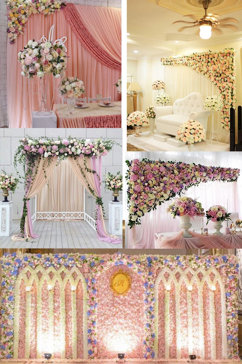 JAROWN Simulation Plant Flower Row Flower Wall Wedding Arrangement Decor DIY Pavilion Decor Arch  (6)