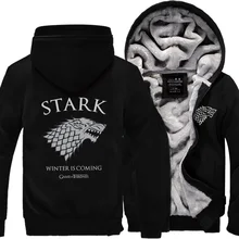 Heißer verkauf 2017 herbst winter bodybuilding sweatshirt Männer Haus Stark Herren dicke jacke Das Lied von Eis und Feuer Winter Kommt