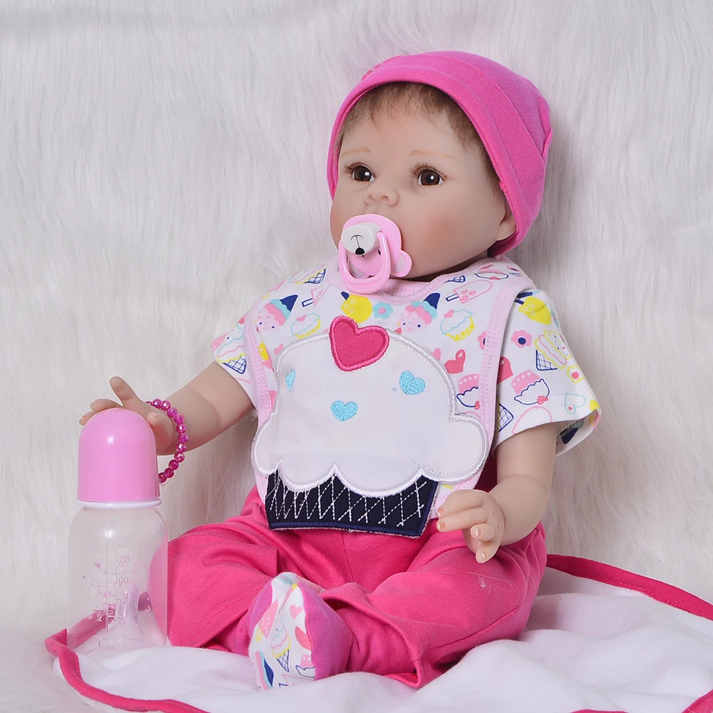 

22 Inch Reborn Baby Dolls Silicone Vinyl Dolls For Girls Gifts 55 CM Realistic Soft Reborns Boneca Brinquedos Kids Playmate