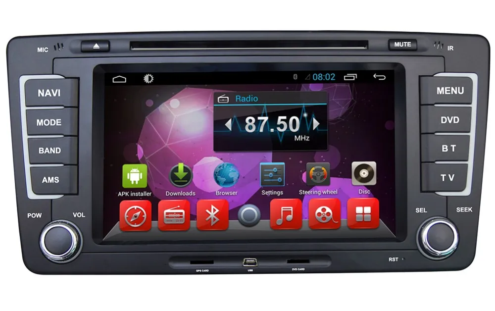 Best 7" HD 1024*600 4 Core Android Car DVD GPS Radio Video Stereo Navigation Player for Skoda Octavia A5 2009 2010 2011 2012 2013 1