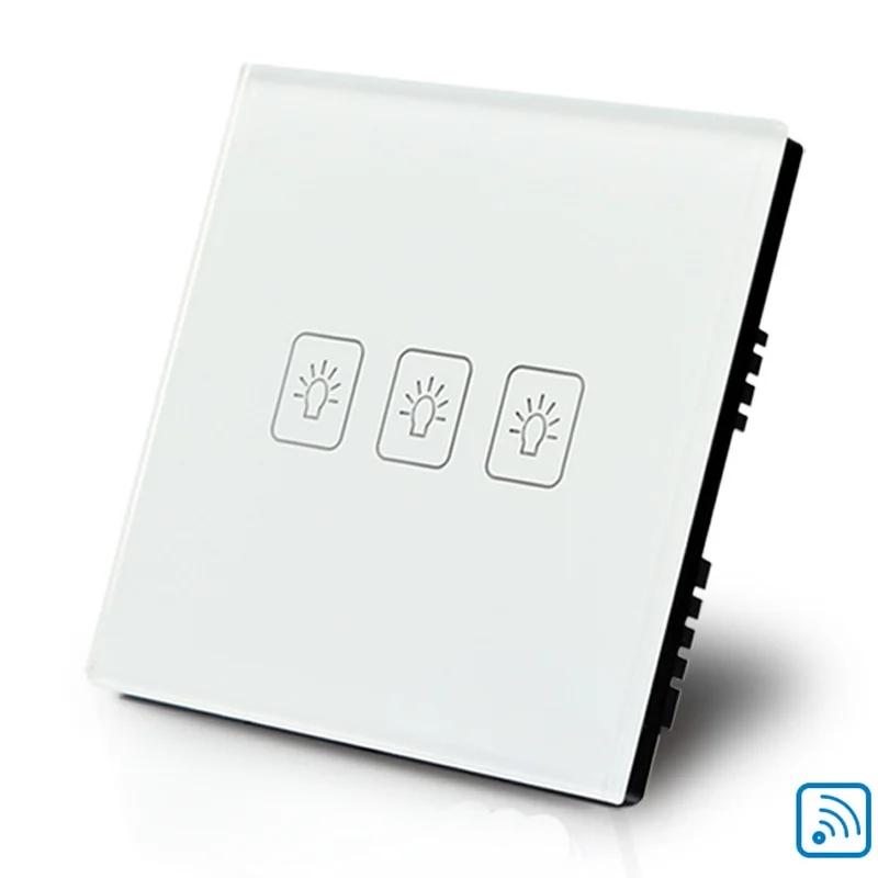 3 Gang 1 Way Wifi Smart Wall Light Switch Touch Panel Remote UK Single Fire Wire