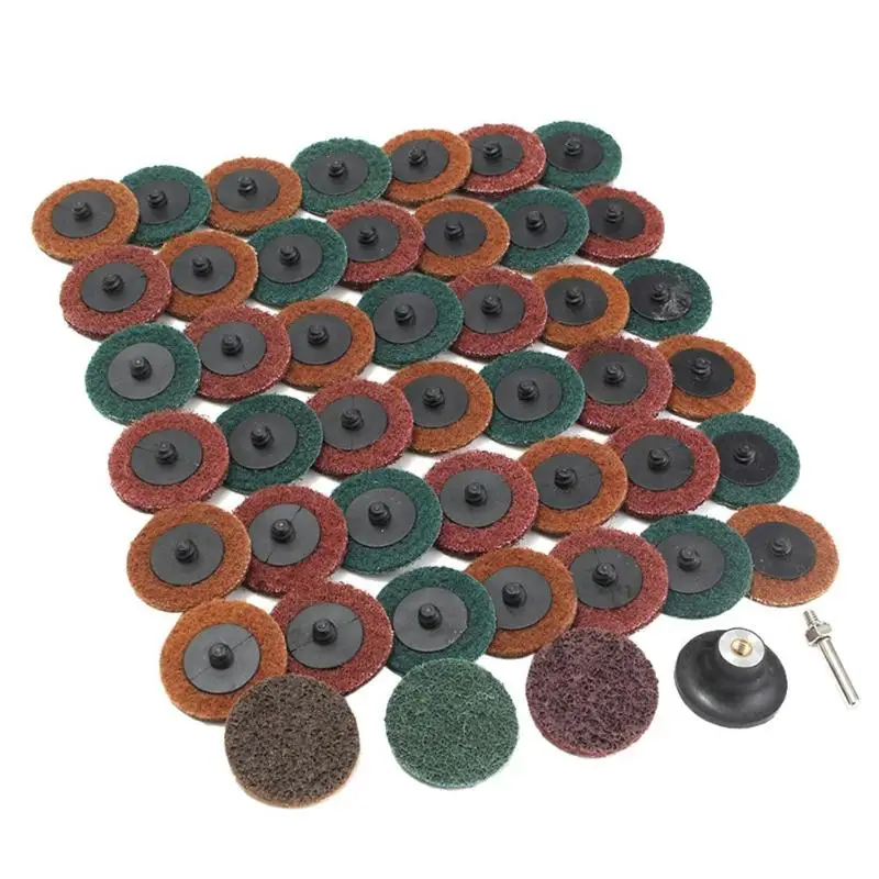 45pcs Scouring Pad Grinding Polishing DIY Angle Abrasive Grinder Rotary Lock Disc Scour Pad For