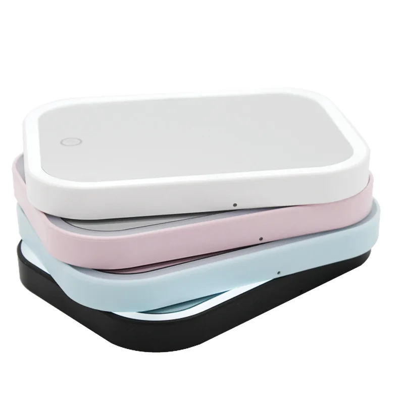 

Thin Makeup Mirror Vanity Mirror Cosmetic Make Up Pocket Rectangle Foldable Compact Makeup Folding Mirrors LED Makeup Mirror