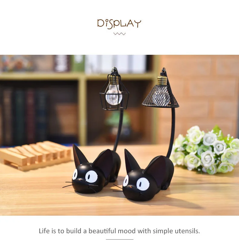 Magic Cat Night Light LED Night Lamp Creative Resin Cute Animal Room Corridor Bedroom Ornaments Home Decoration Gift