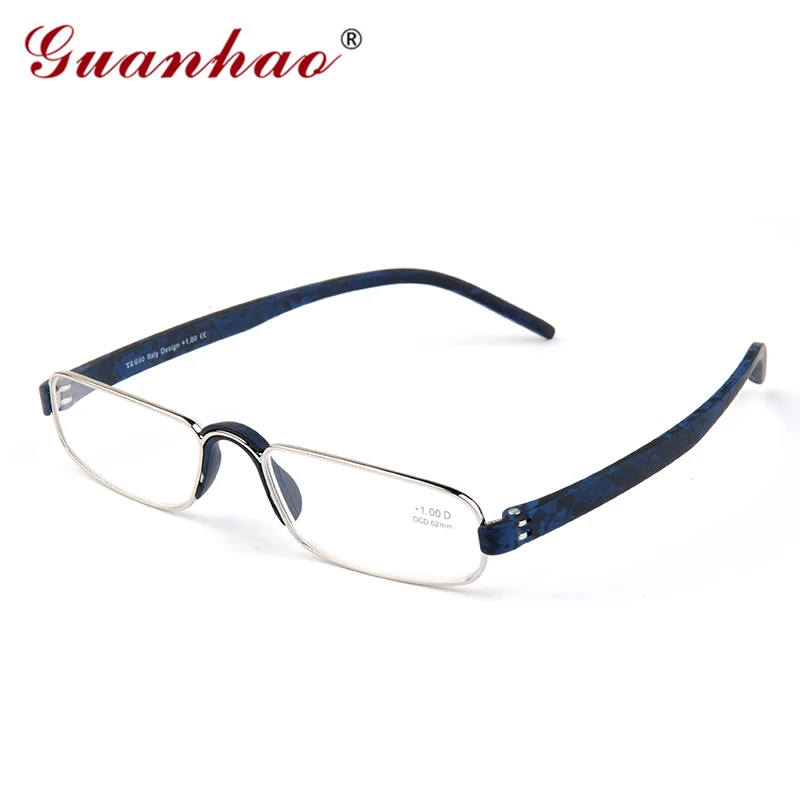 Guanhao Transparent Optical Reading Glasses Clear Man Women Presbyopia Hyperopia Reading Glasses Frame Alloy Ultralight HD View