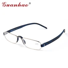 Прозрачные оптические очки для чтения Guanhao, прозрачные мужские и женские очки для дальнозоркости, дальнозоркости, очки для чтения, оправа из сплава, ультралегкий HD вид
