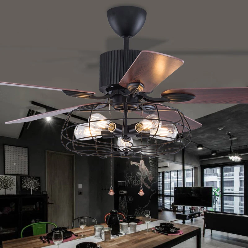 High Quality Loft Fan Chandelier Retro Dining Room Household