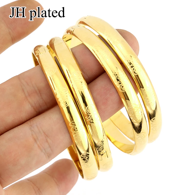 JHplated 4 штуки Женщины/Девочки свадебные браслеты тепла любовь Золотой Цвет Дубай