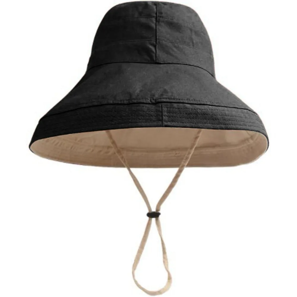 

Women Fashion Personality Sweet All-match Solid Color Sunscreen Wide Brim Bucket Hat