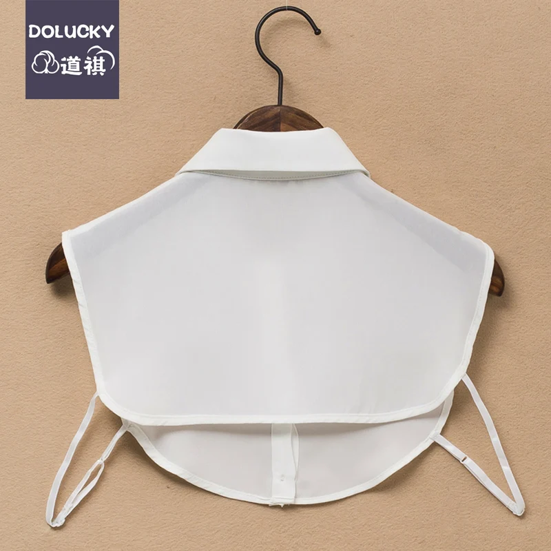 Разноцветный шифоновый Острый Воротник Поддельный Воротник Весенняя женская дикая рубашка Alse воротник