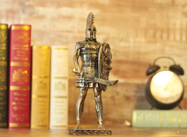 25 см древние римские доспехи Спартанский воин Ретро карета фигурка смола фигурка воин домашний декор спартанское ремесло подарок для дома