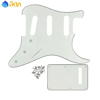 

NEW Ivory Guitar Parts Set of Vintage 8 Hole Strat SSS Electric Guitar Pickguard Scratch Plate & Back Plate Tremolo Cover &Screw
