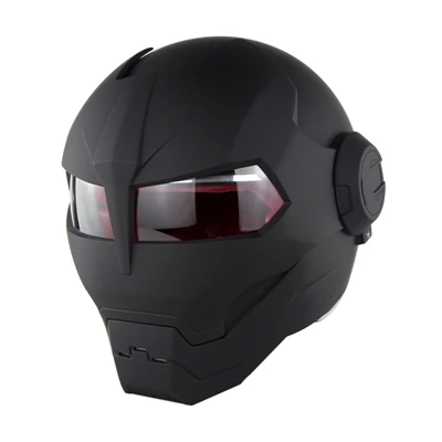 Soman 515 Железный человек мотоциклетный шлем флип Verspa Ironman череп capacetes флип робот КАСКО точка утверждения - Цвет: matte black