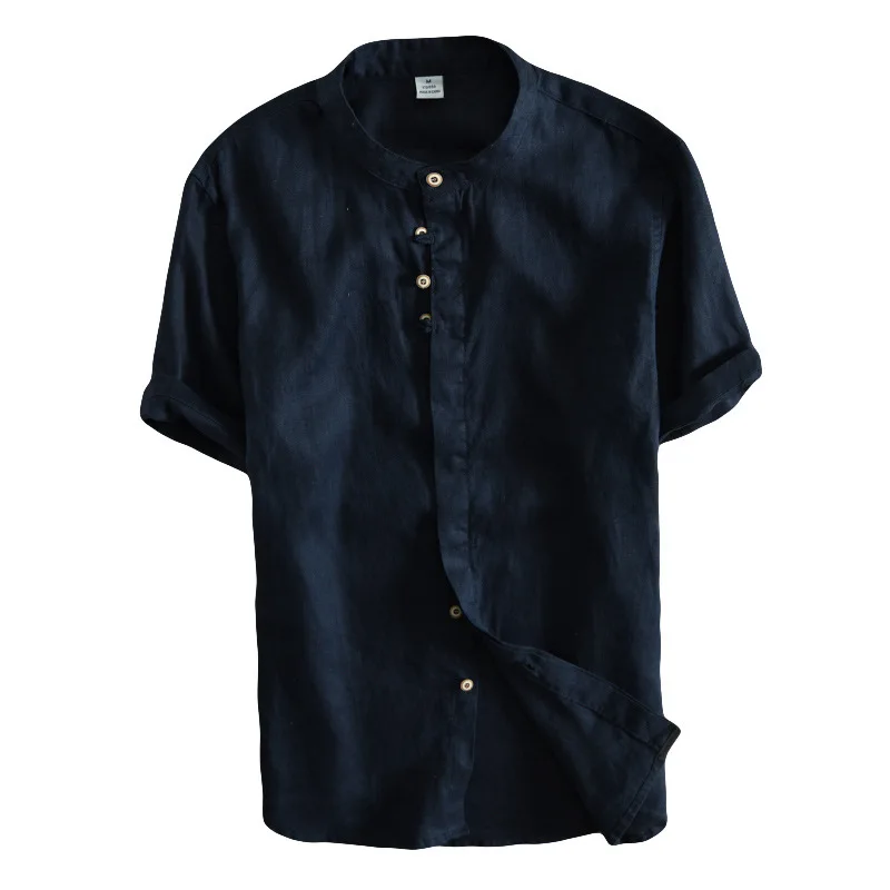 

brand simple fashion men shirt casual linen shirt men solid flax breathable summer shirt mens clothing Camisa masculina