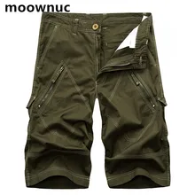 Бренд Для мужчин брюки-карго летние шорты качество Однотонные повседневные штаны плюс Размеры хлопок легкий брюки карго мужские