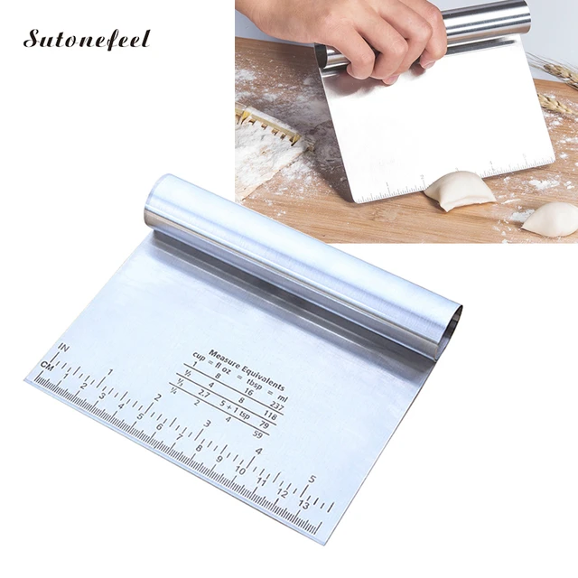 Sturdy Stainless Steel Scraping Panel - Multi-purpose Dough Cutter with  Scale, Non-stick Stainless Steel Dough Scrape, Pizza Dough Cutter Tool for