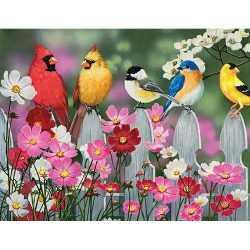 Diamond Embroidery Animal bird DIY Painting Cross Stitch Rhinestones Mosaic Decoration Paintings flowers pattern Z172 | Дом и сад