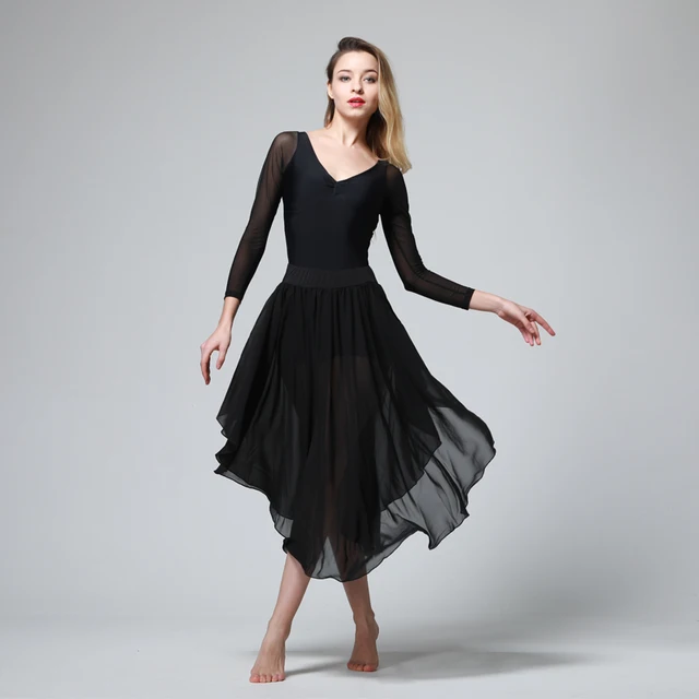 Ballet Dancing Skirt Adult Performance Dancing Dress Modern Dance Black