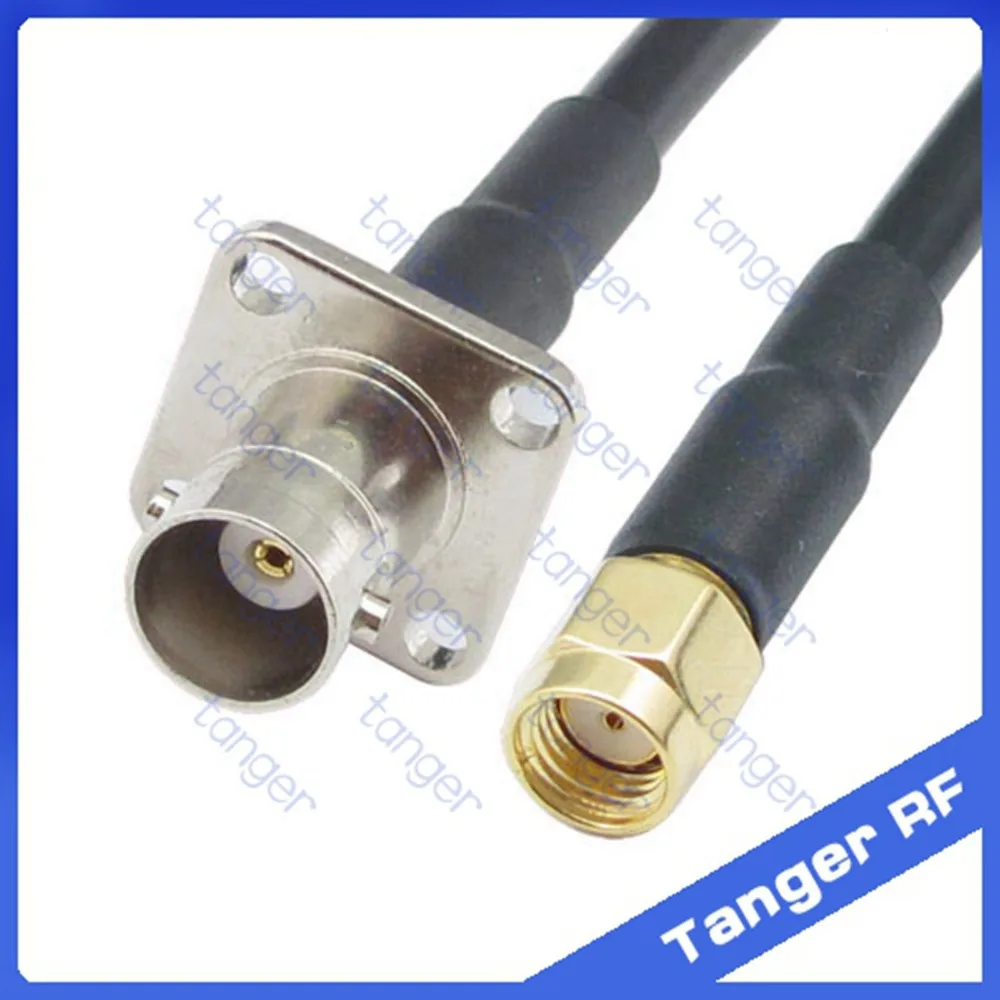 BNC гнездо 4 четыре отверстия панель для RP-SMA разъем прямой RF RG58 Pigtail джемпер