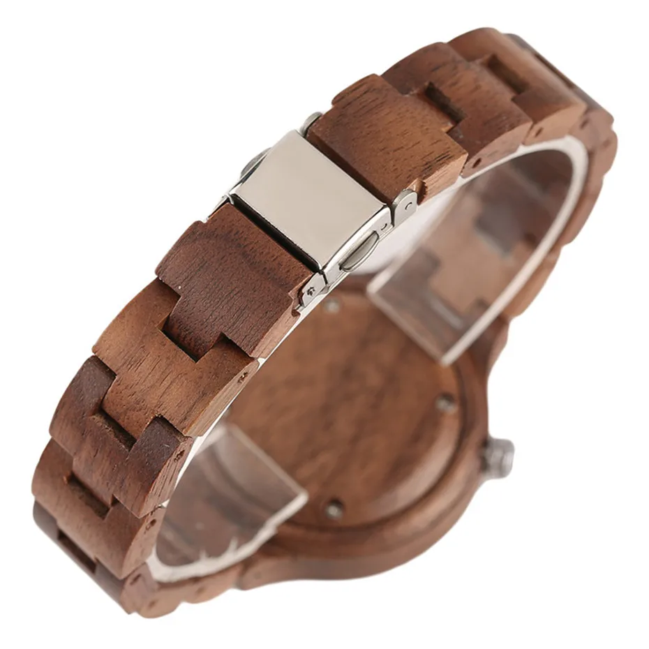 Casual Brown Two Styles Natural Sandalwood Wood Women Quartz Wrist Watch Handmade Wooden Sister Sports Watches Gifts (7)