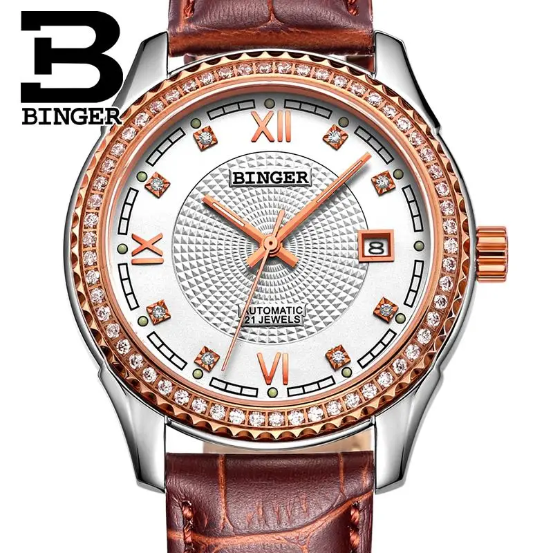 Switzerland font b men s b font font b watch b font luxury brand Wristwatches BINGER