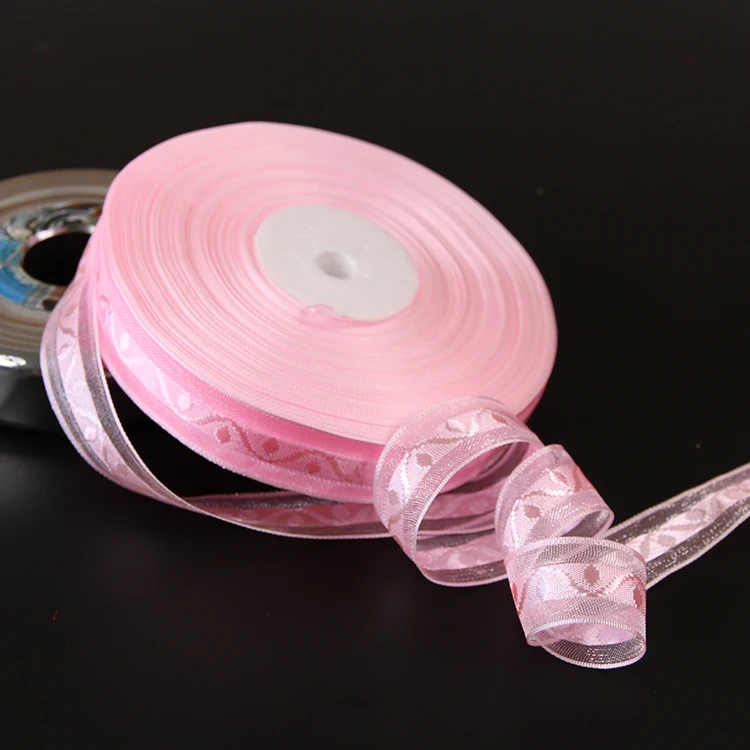 P color 20mm jacquard organza ribbon colored pretty series gift wrap