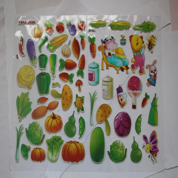 1pcs dress up girls 3D Stickers Kids Toys Cartoon Children girls dolls PVC Stickers Bubble Stickers toy WYQ (4)
