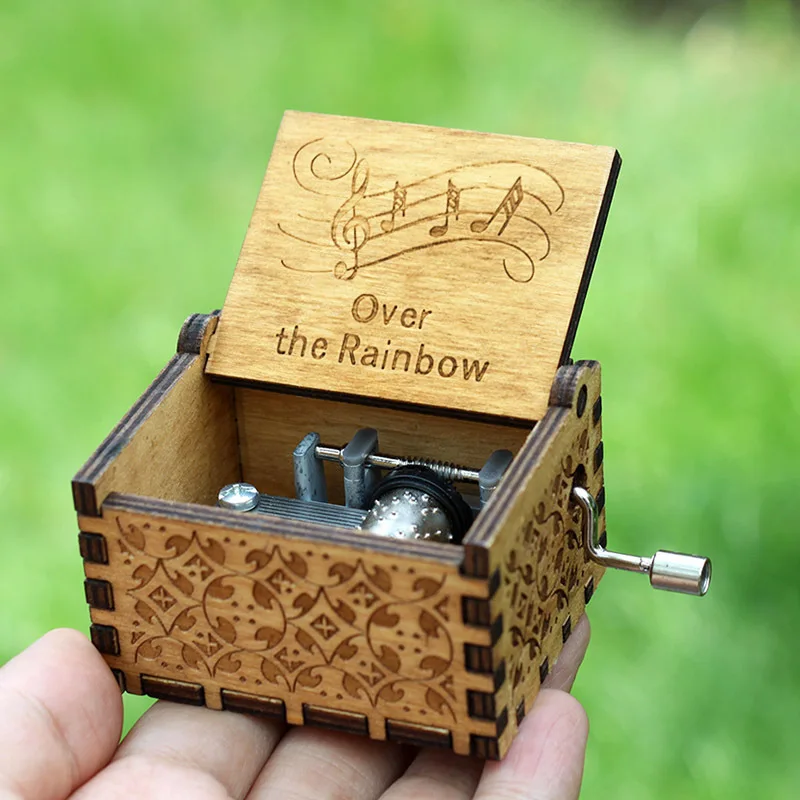 

Antique Hand Cranked Star Wars music box wood RainBow Sleep Lion Game of Thrones Pinks Panther Halloween Gift Christmas Gift