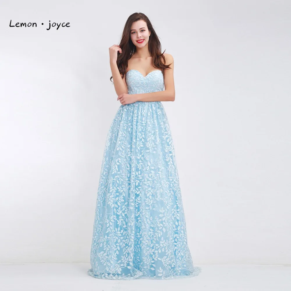 Light Blue Bridesmaid Dresses 2019 New Collections Sweetheart Backless